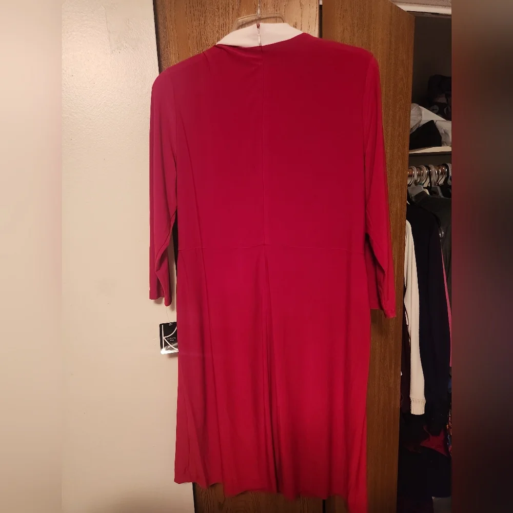 Kasper Red and White Faux Wrap Dress - XXL - Picture 6 of 6